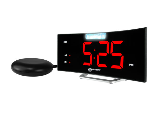 eloj despertador con agitador, luz LED intermitente y puerto USB                                                                                                                                                                                          